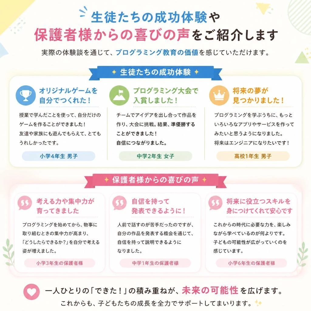 参加者の声と成功体験