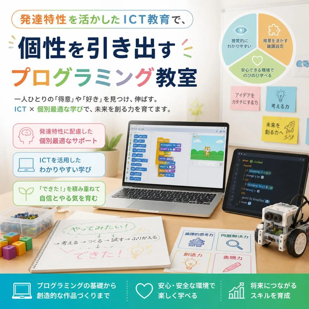 発達特性を活かしたICT教育で、個性を引き出すプログラミング教室