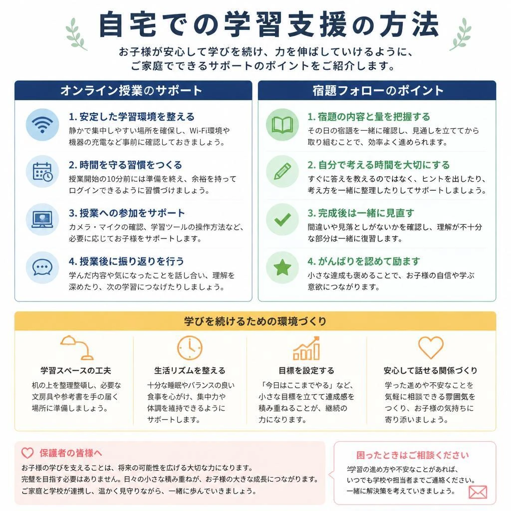 自宅学習をサポートする内容