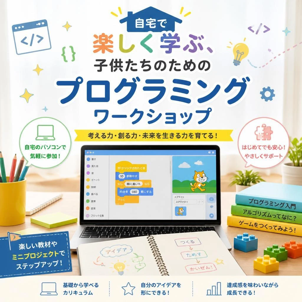 「自宅で楽しく学ぶ、子供たちのためのプログラミングワークショップ」